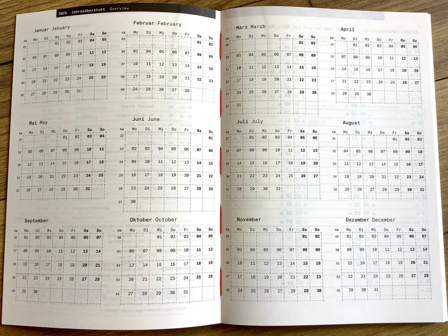 Kalender M (A5) Roterfaden 2026 Layout 2 (1W/2S)