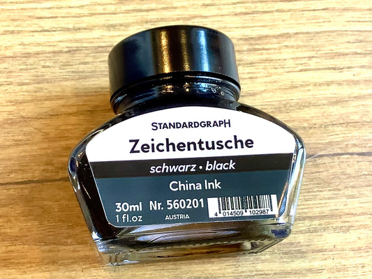 Zeichentusche schwarz 30ml im Glasflasche