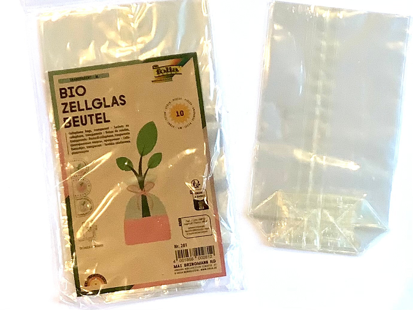 Zellglasbeutel bio transparent lebensmittelecht folia