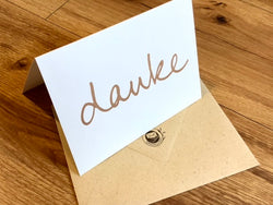 Briefkarte "danke" gold/weiß (Jordan/Kettcards)