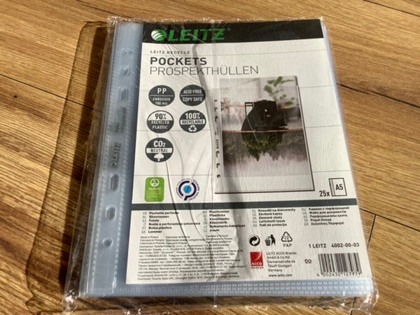 Prospekthüllen A5 25 St. genarbt LEITZ recycelt