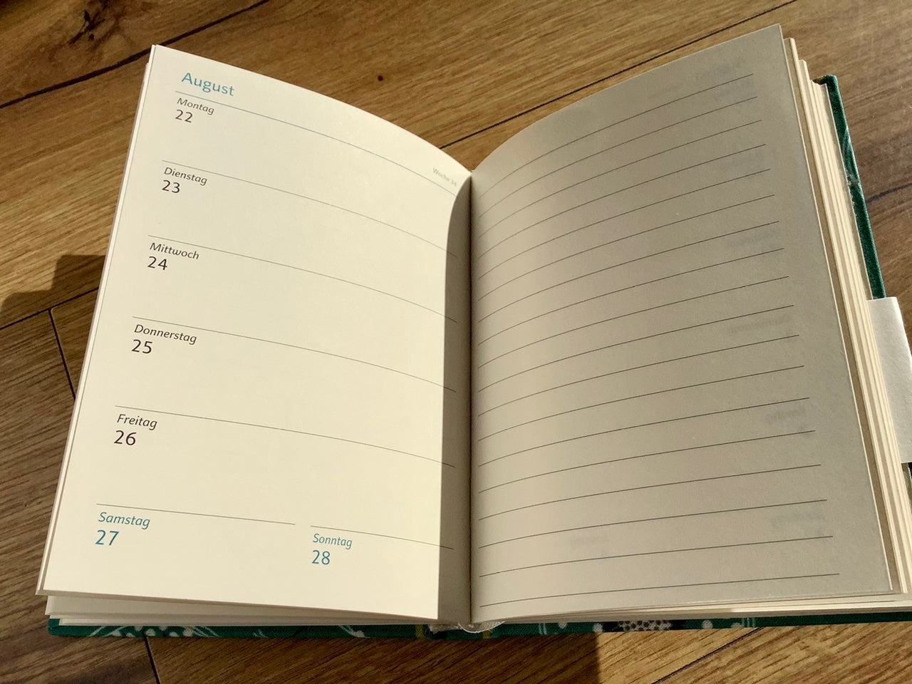 Wochenkalender B6 Stoff 1W/1S 12x16 2026 Kaspar Hauser