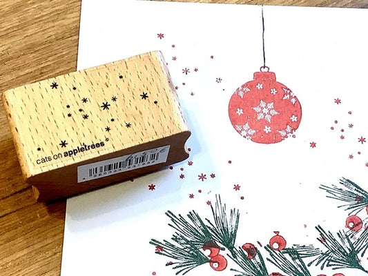 Holzstempel Schneegestöber (Cats on appletrees)