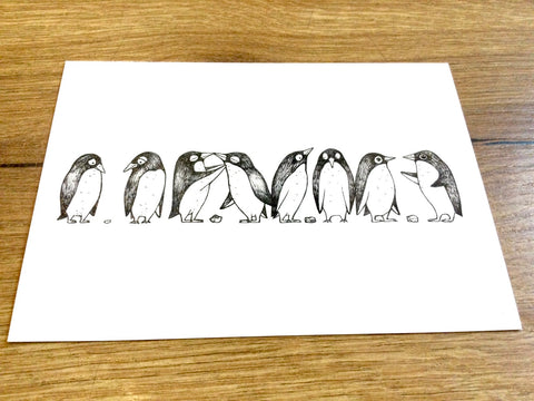 Postkarte Pinguine Bambus Ligarti