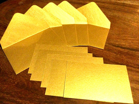 Mini-Briefset gold 5xKarte+Kuvert Rössler