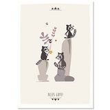 Waschbär Stempel (Cats on appletrees)°