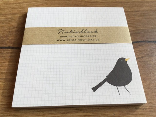Notizblock Amsel 10x10cm (snw)