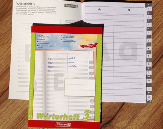Wörterheft W3 A5 Vokabelheft Register A-Z 28Bl - Polly Paper