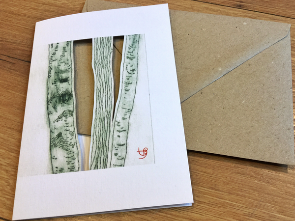 Klappkarte Birken (Koizumi) - Polly Paper
