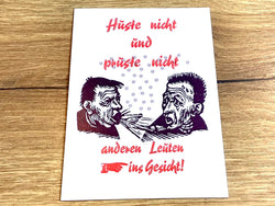 Postkarte Nicht husten (gute&böse)