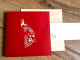 3D-Karte Pfau 15x15 Pop-up