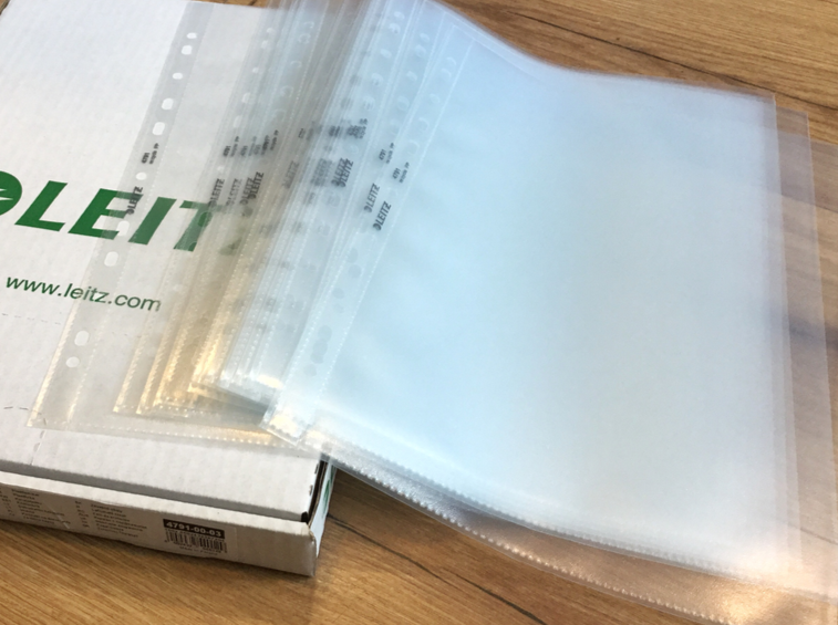 Prospekthüllen LEITZ genarbt recycl. 90μ° - Polly Paper