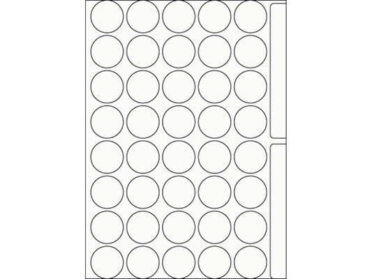 Etiketten rund weiß Klebepunkte°
