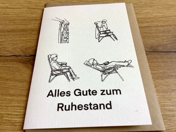 Briefkarte Alles Gute zum Ruhestand 06