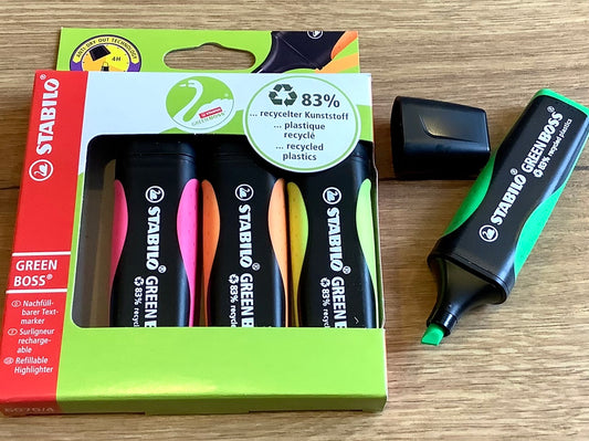 Textmarker boss green 4er Stabilo°