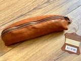 Stiftetasche Leder cognacfarben vegetab.