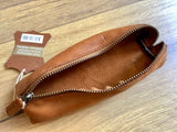 Stiftetasche Leder cognacfarben vegetab.