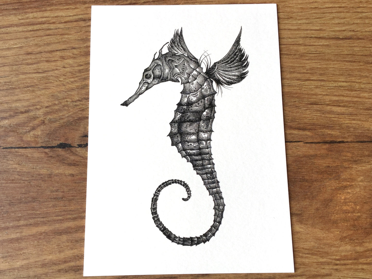 Postkarte Seepferdchen Bambus Ligarti