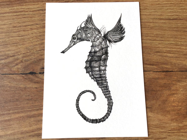 Postkarte Seepferdchen Bambus Ligarti