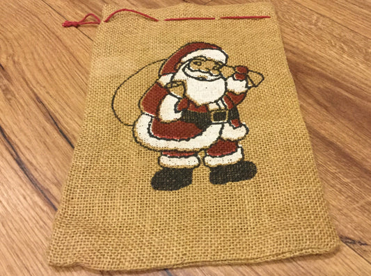 X-Mas Nikolaus-Sack Jutebeutel 17x24cm bedruckt