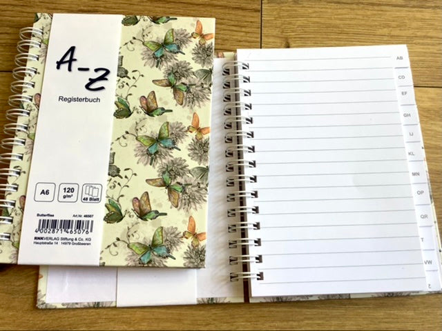 Registerbuch A-Z A6 Adressbuch Spiralbindung