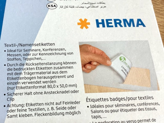 Namensetiketten 100 St. Textil 8x5cm Herma 4587