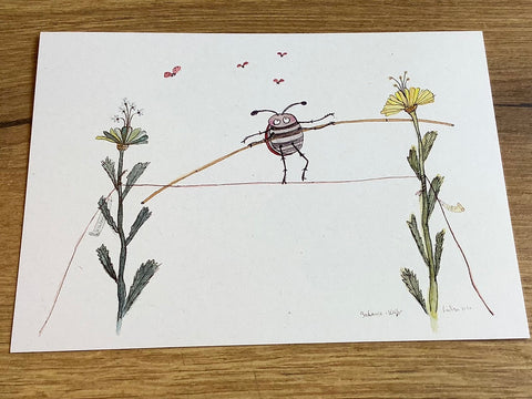 Postkarte Balance-Käfer (Inka Erichsen)
