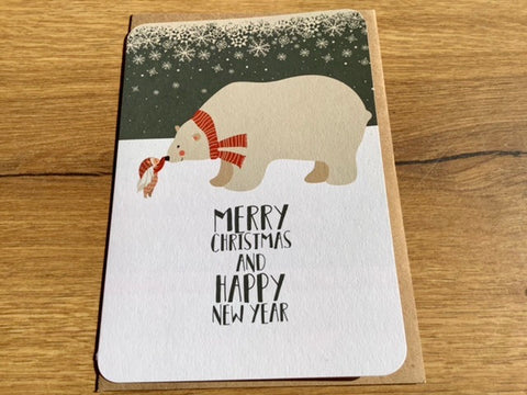 Briefkarte Eisbär Merry X-Mas (Gutrath)