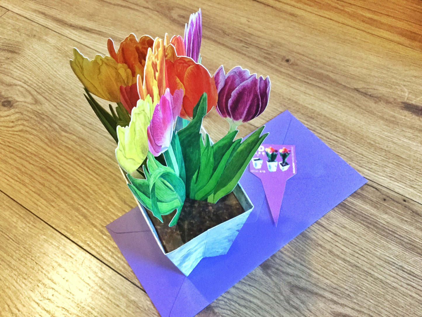 3D-Karte Tulpen bunt (Gollnow)