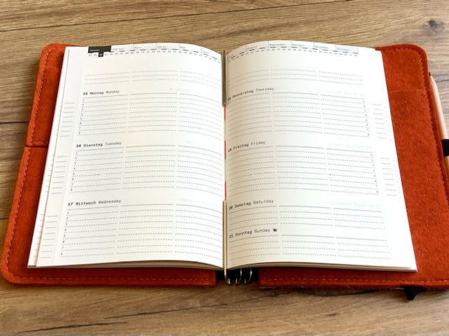 Taschenbegleiter Drucktuch M blau-rost #354 Roterfaden +gratis Kalender 2025