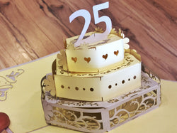 3D-Karte Silberne Hochzeit 25 Jahre