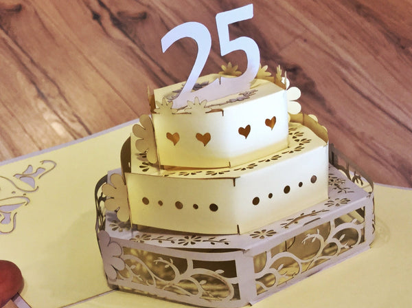 3D-Karte Silberne Hochzeit 25 Jahre
