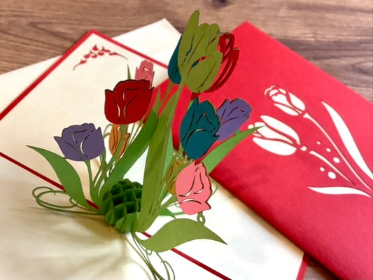 3D-Karte Tulpen Pop-up-Karte