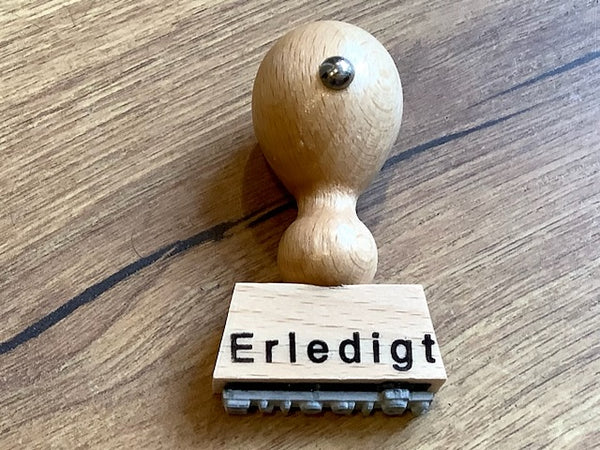 Textstempel "erledigt" Buche