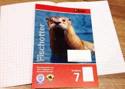 A5-Heft Lin. 7 Großkaro Otter - Polly Paper