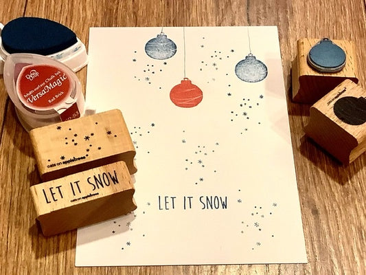 Holzstempel Schneegestöber (Cats on appletrees)