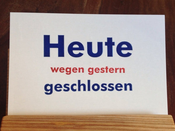 Postkarte Wegen gestern (gute&böse) - Polly Paper