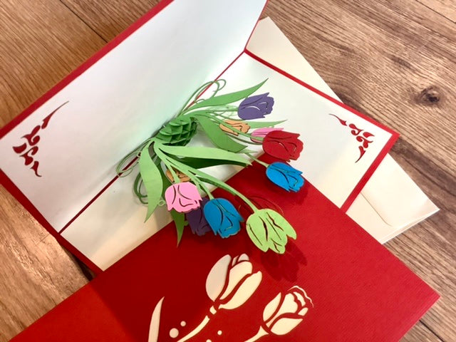 3D-Karte Tulpen Pop-up-Karte
