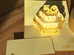 3D-Karte Pop-up 50 Goldene Hochzeit - Polly Paper