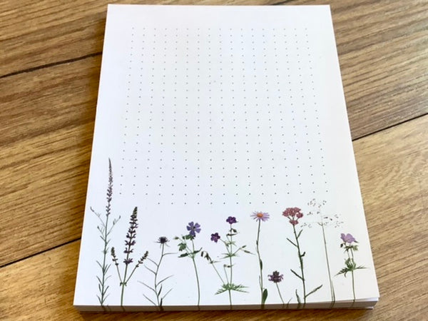 Notizblock A6 Wiese blau dotted