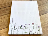 Notizblock A6 Wiese blau dotted