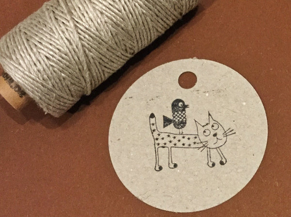 Stempel Vogel + Kater Leo 3x3cm (Bordschätze)