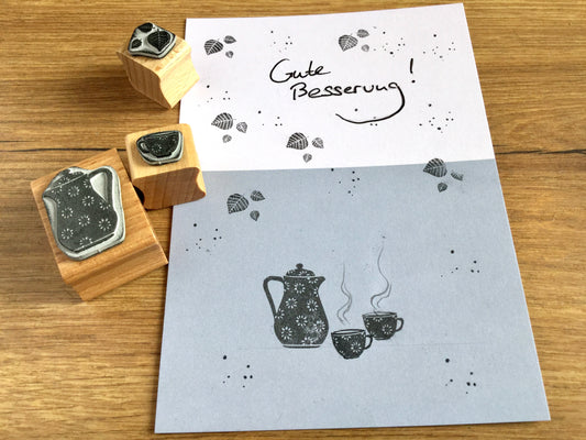 Stempel geblümte Teekanne 2 (Cats on appletrees)