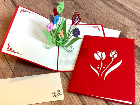 3D-Karte Tulpen Pop-up-Karte