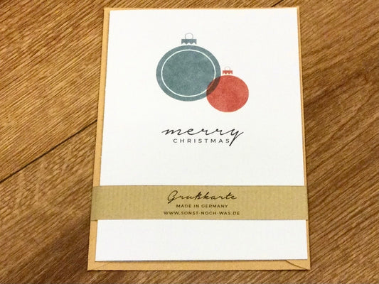 X-Mas Grußkarte Weihnachtskugeln (snw)