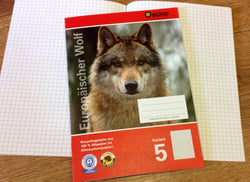 A5-Heft Lin. 5 kariert Wolf BUND - Polly Paper