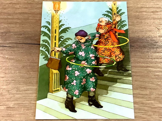 Postkarte Löök Frauen mit Hula-hoop-Reifen