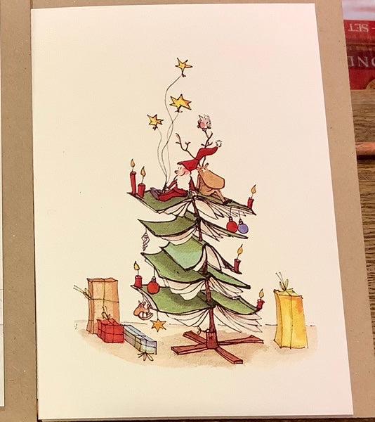Briefkarte Bücherbaum Weihnachten (Erichsen)