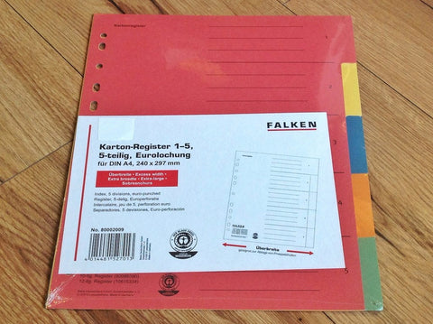 Register farbig extrabreit Karton° - Polly Paper