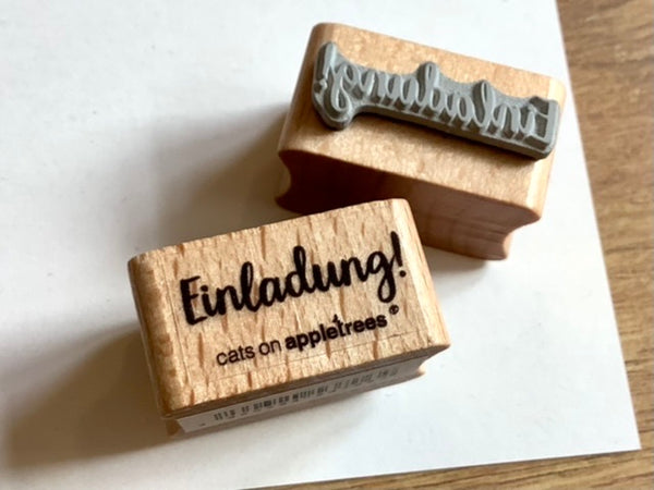 Stempel Einladung (Cats on appletrees)